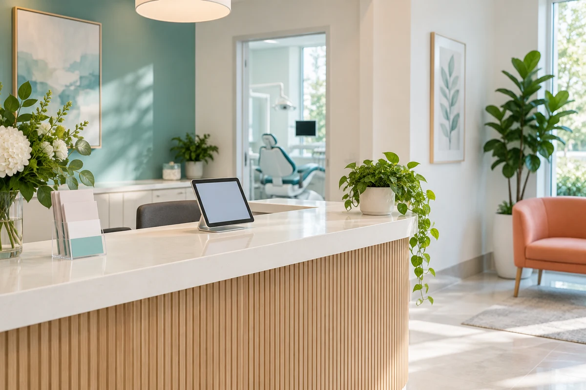 Reception desk at a partner dental clinic