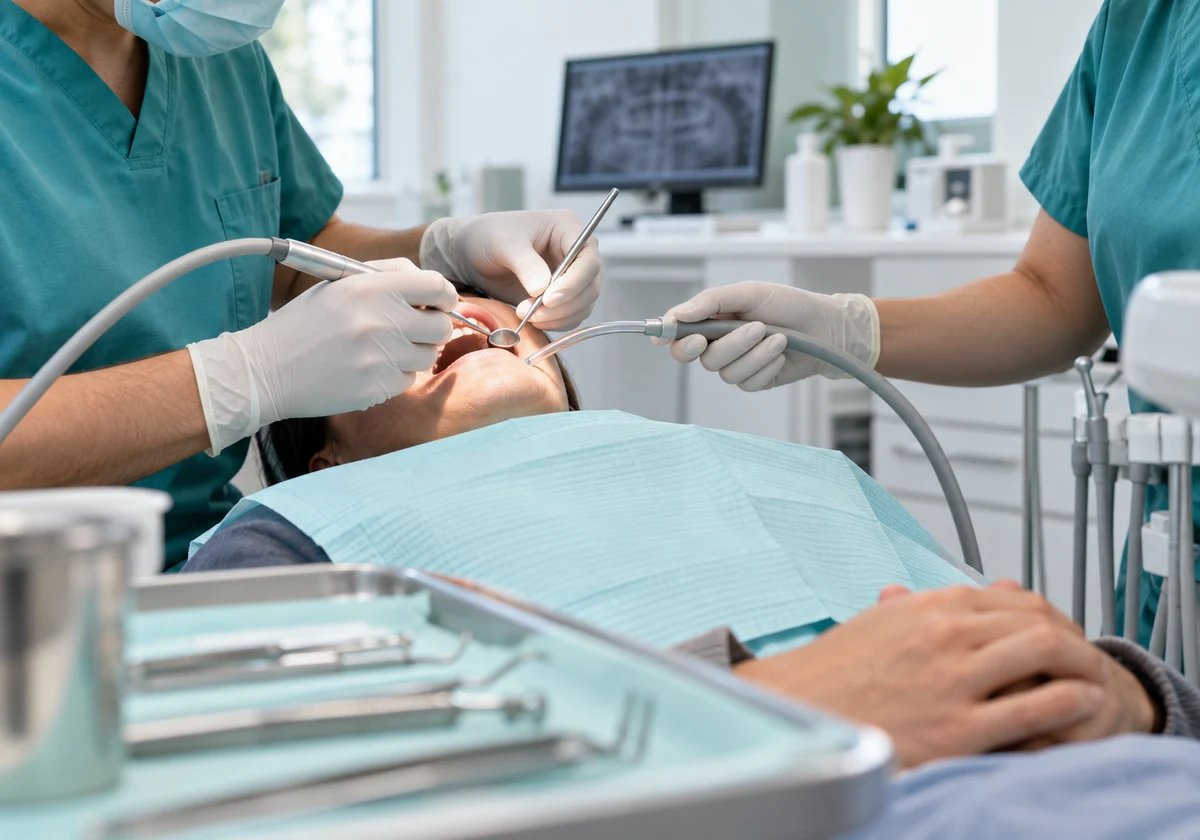 Abscess drainage and antibiotics performed by an emergency dentist